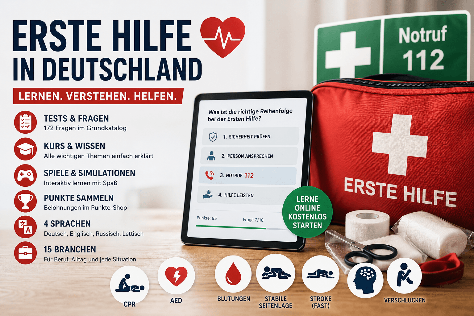 First Aid in Germany (2026): Questions, Tests, Courses, Rules and a Complete Learning Guide
