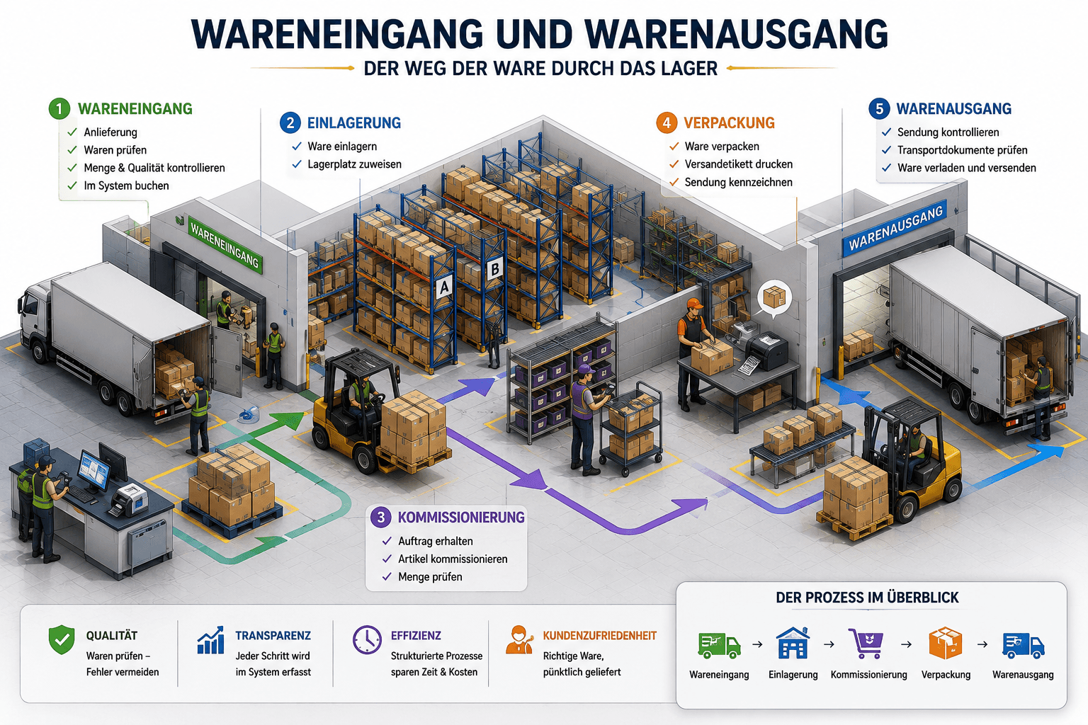 Wareneingang und Warenausgang in Deutschland (2026) – Aufgaben, Arbeitsablauf, Gehalt, häufige Fehler und Karrierechancen