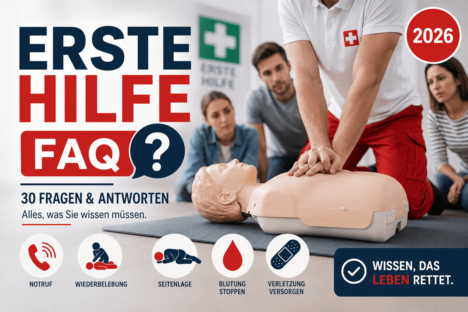 Erste Hilfe FAQ (2026) — 30 biežākie jautājumi un atbildes par pirmās palīdzības kursu Vācijā