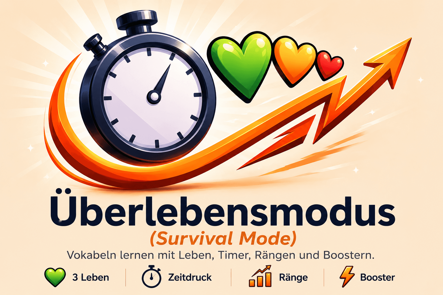 Deutsche Wörter spielerisch lernen: Survival Mode