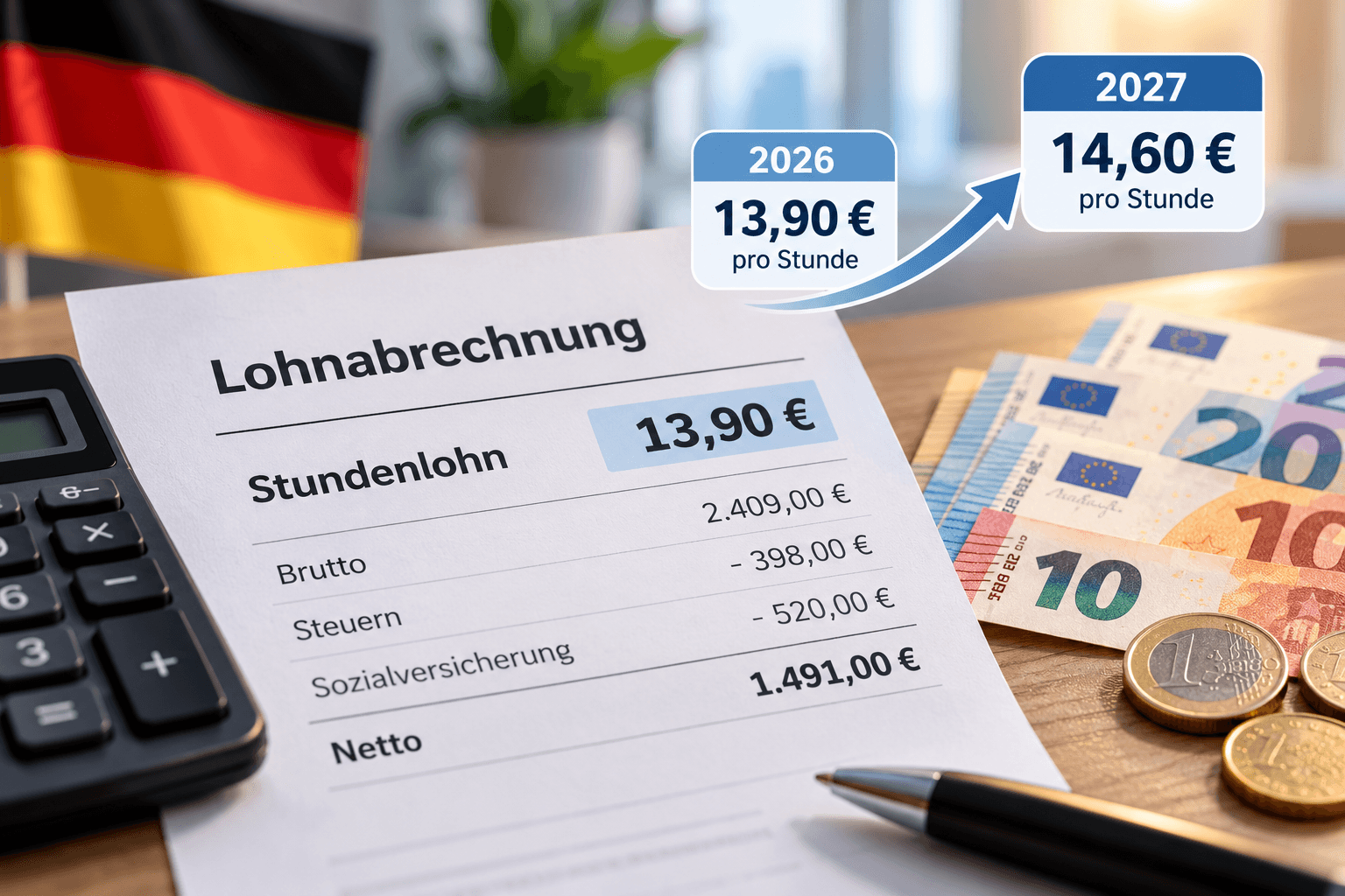 Minimum Wage in Germany 2026 — Mindestlohn, Hourly Wage, Gross and Net Salary