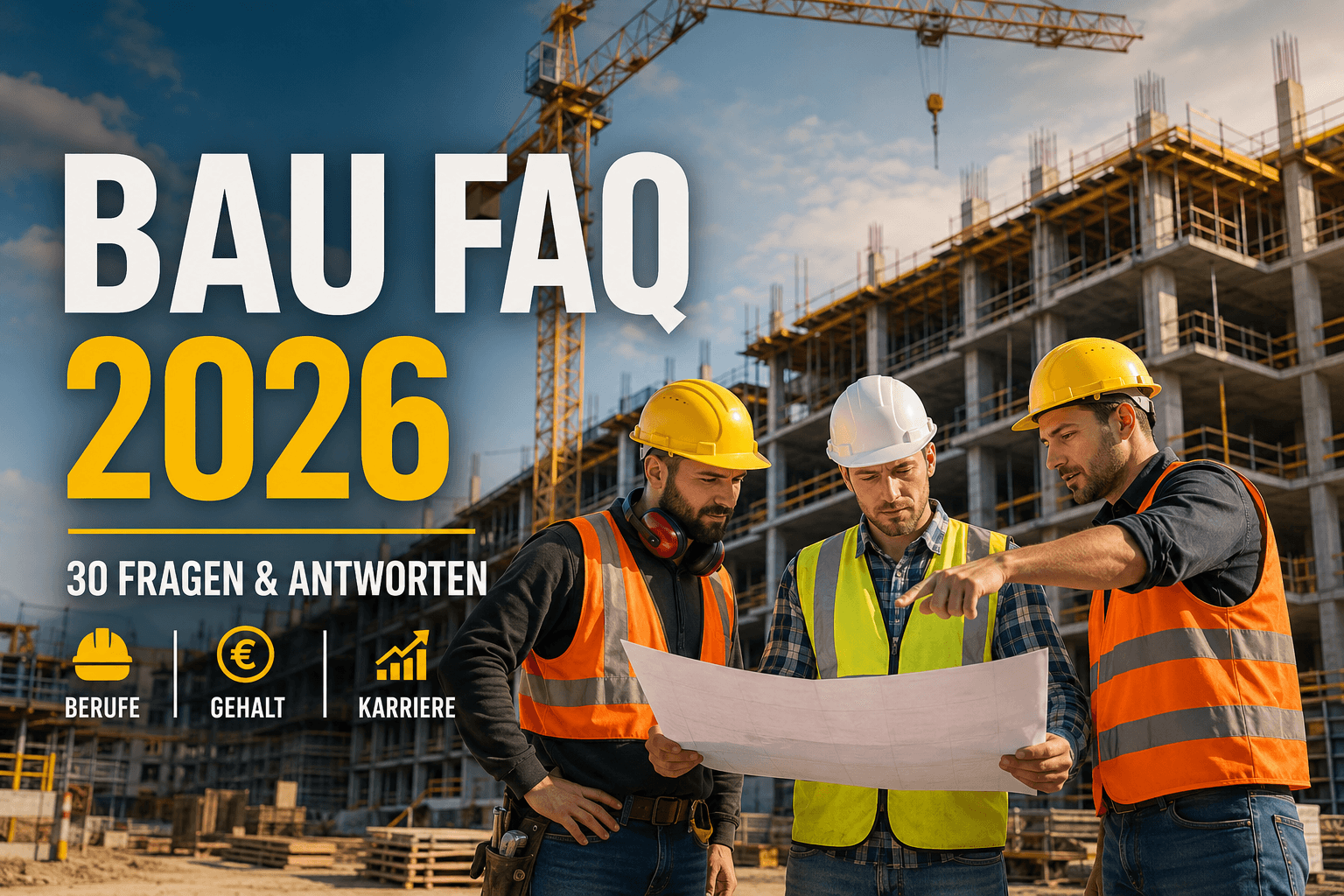 Bau FAQ (2026) – Die 30 häufigsten Fragen und Antworten zur Arbeit im Baugewerbe in Deutschland
